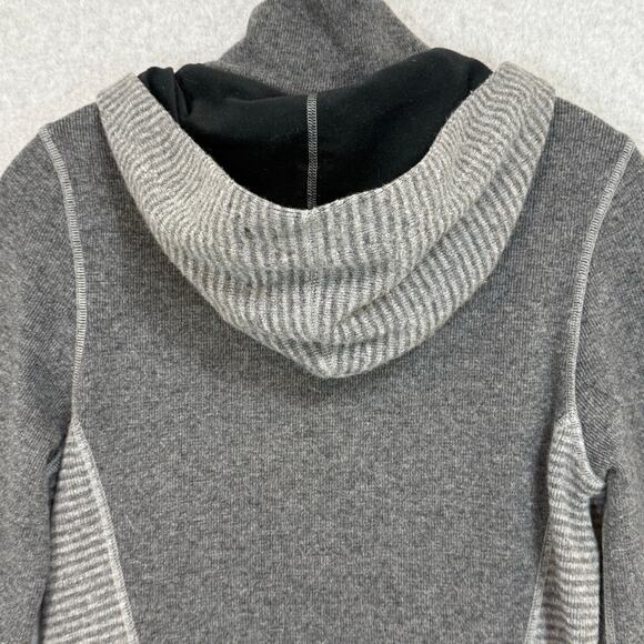 prAna Kari Sweater Jacket Wool Blend Womens S Striped Hooded Cozycore Everyday - Picture 7 of 16